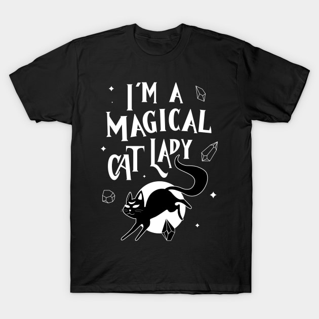 Witchy Magical Cat Lady T-Shirt by Witchling Art